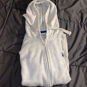 White U.S Polo Assn. zip up hoodie size small